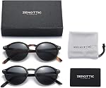 ZENOTTIC Lunettes de soleil polarisés pour femmes Hommes : cadre carré rétro UV Protection paquet de 2