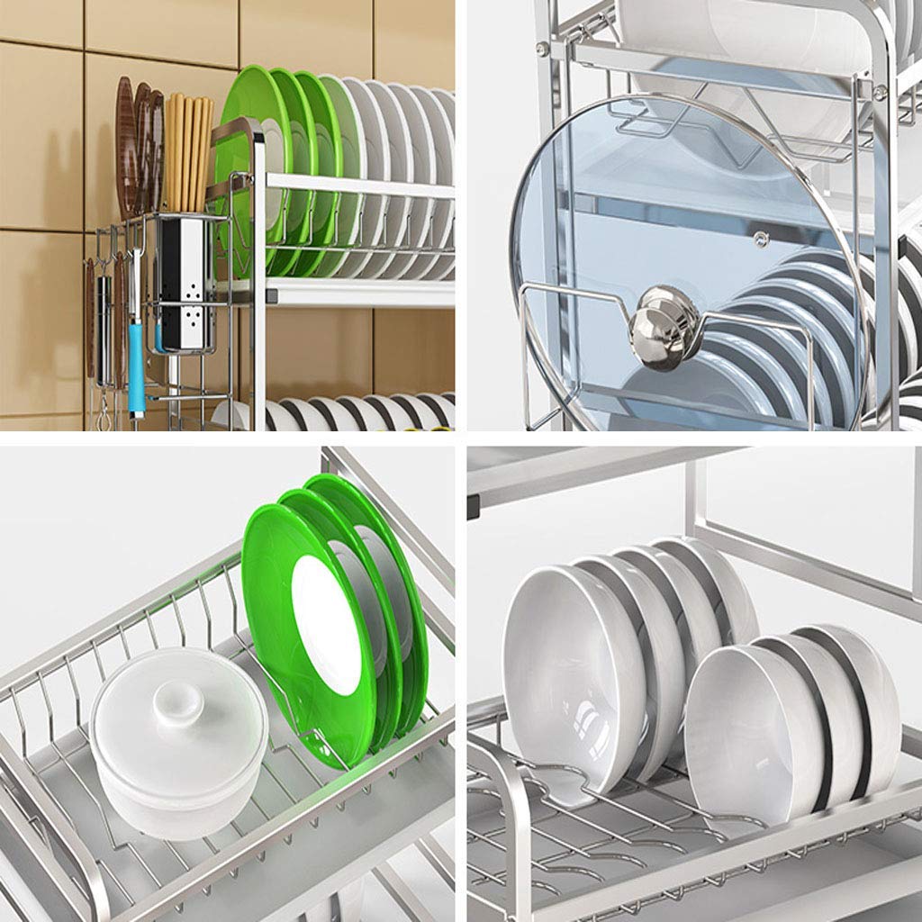 Rejilla para escurrir Platos, Rejilla de Almacenamiento, Rejilla para escurrir Platos de Cocina, Suministros de Cocina, Rejilla para Platos de Acero Inoxidable 304 (A)