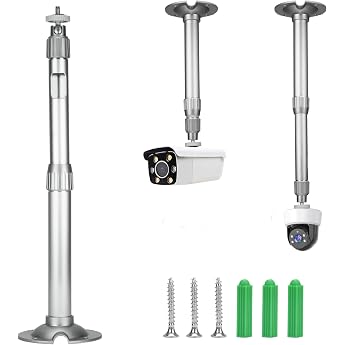Ring Camera Mount Extendible 20-40 cm Camera Wall Mount & Pole Mount Surveillance Camera Mount Ceiling Mount CCTV Mount Outdoor 1/4 Inch Universal