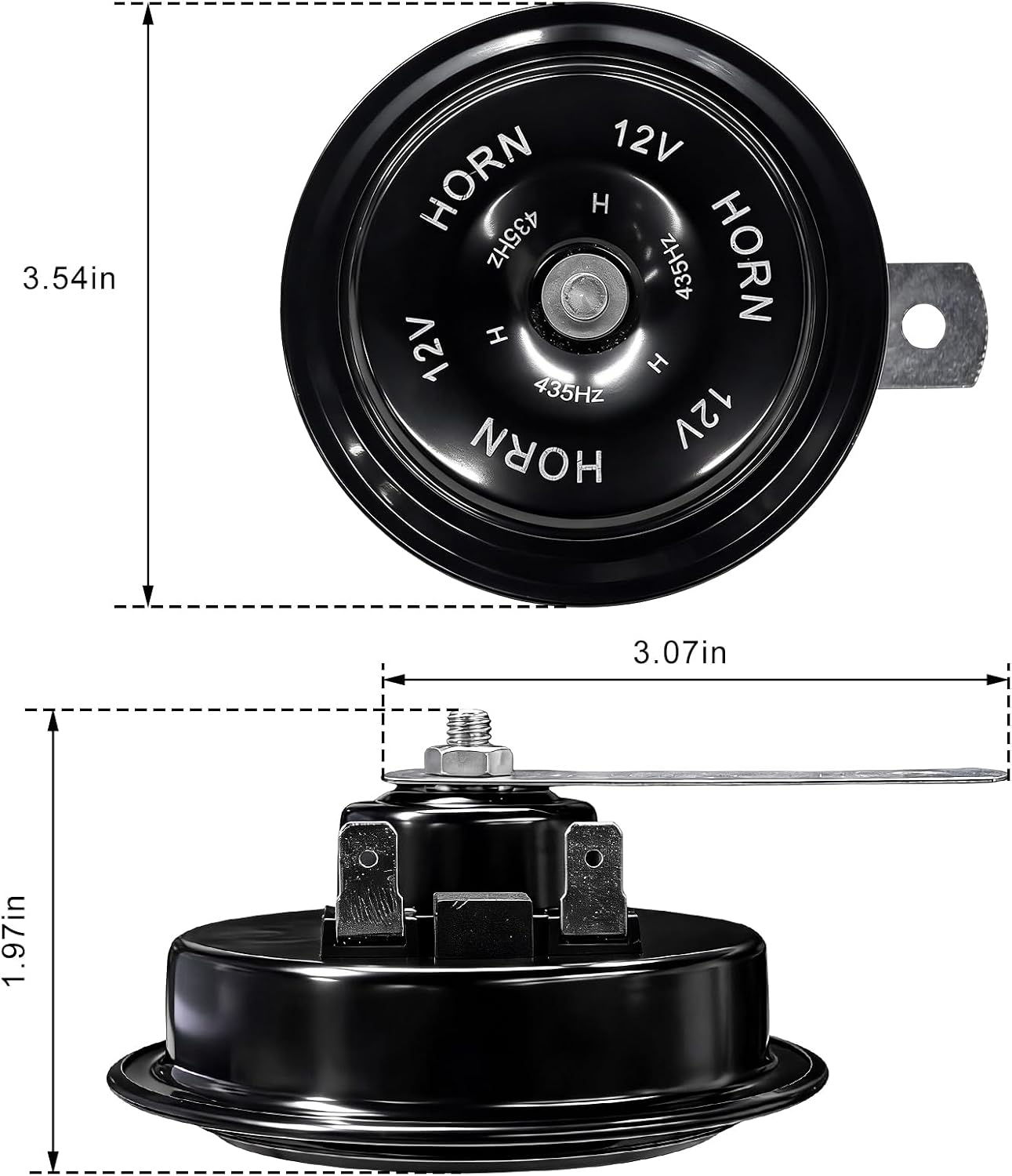 2 PCS Disc Horns, 12V 110 dB Super Loud Electric Horn Replacement with Mounting Kit, Waterproof High Low Tone Disc Horns Universal Accessories for Car Truck Motorcycle