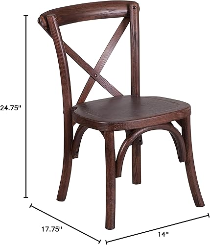 Miniatura 2 de Flash Furniture Hercules Series Kids - Silla con respaldo cruzado de caoba para niños, paquete de 2