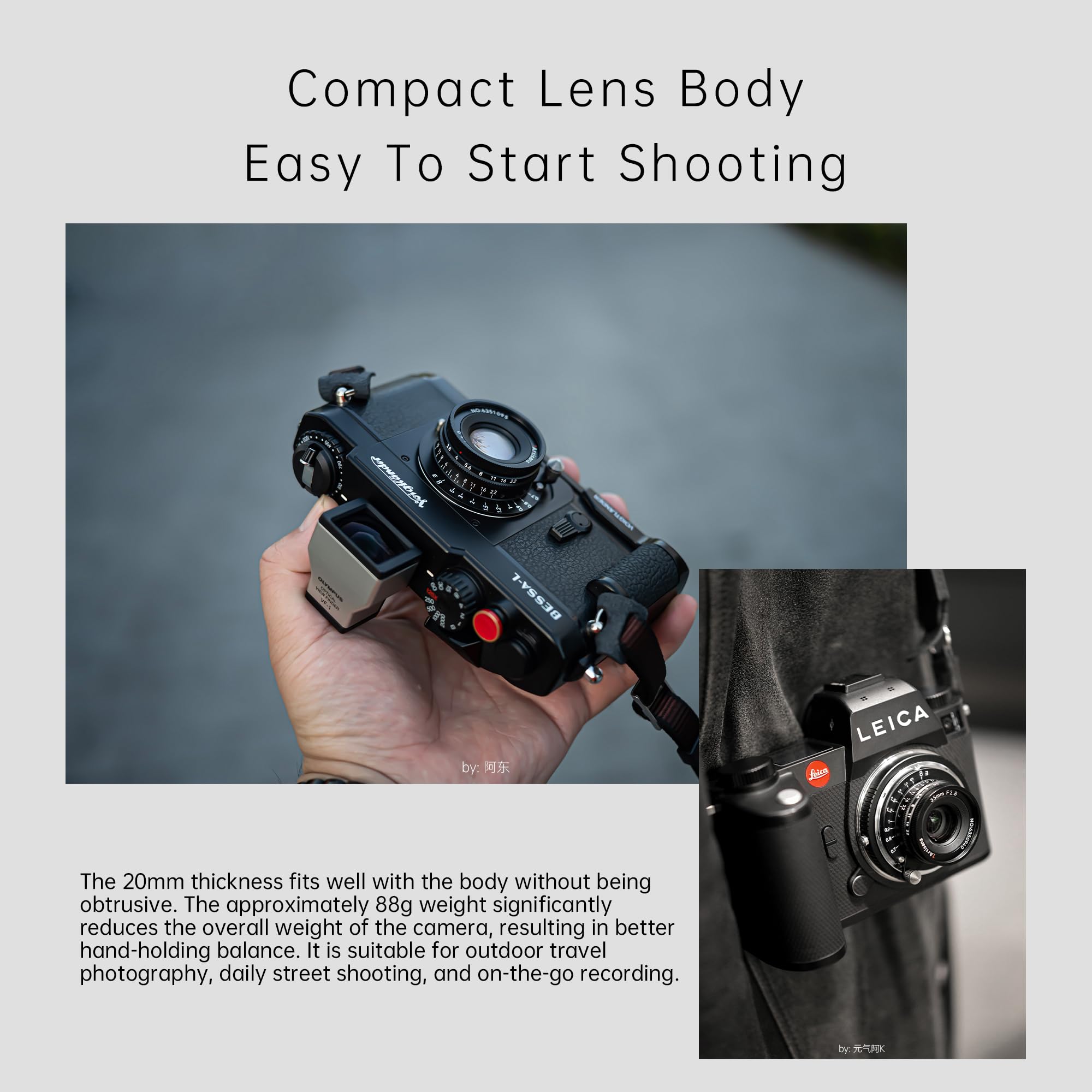 7artisans M35mm F2.8 Lente Prime Manual para Full Frame – Compatible con Leica M-Mount / L39 / LTM Mount