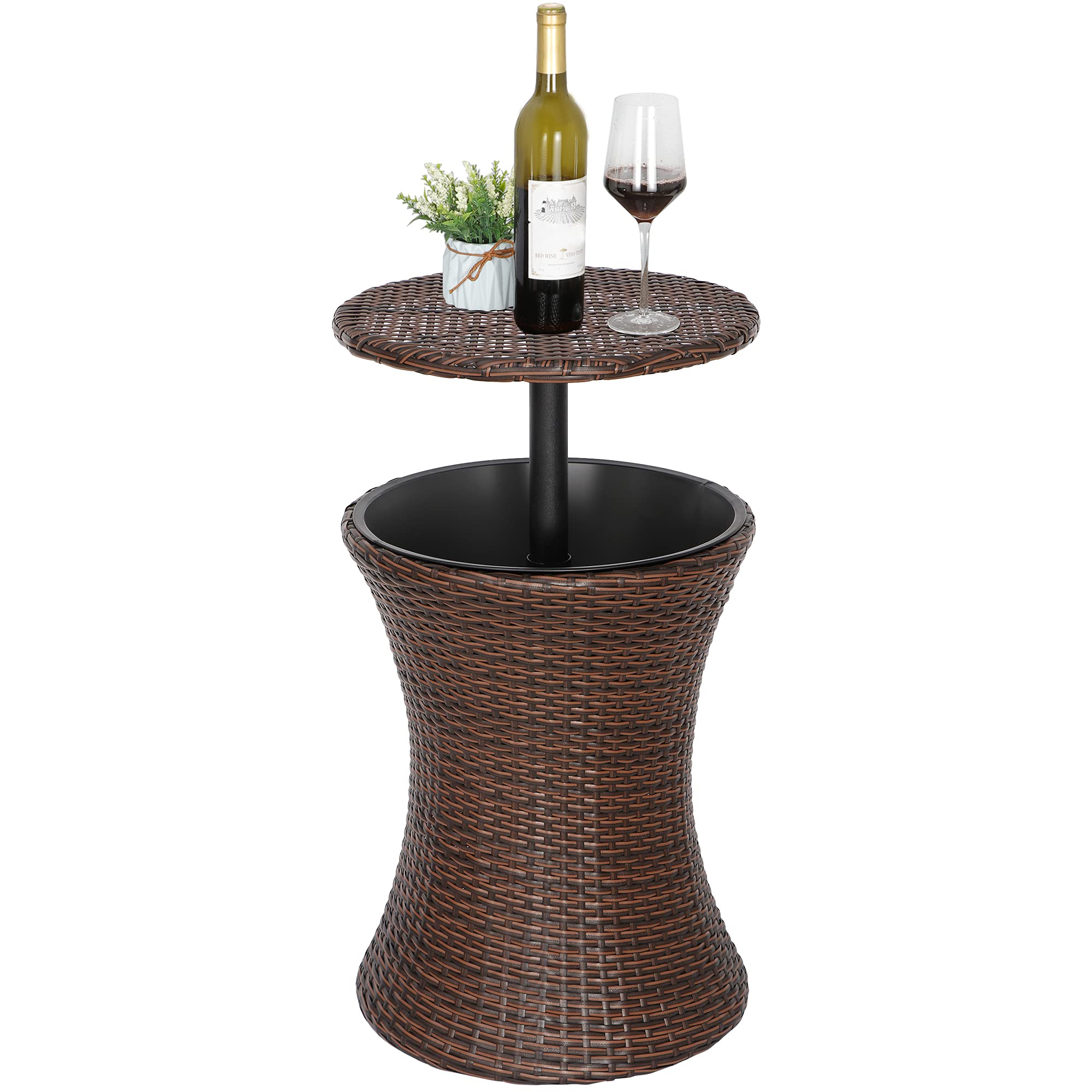 Buy ZENY Cool Bar Rattan Style Patio Pool Cooler Table W/Height
