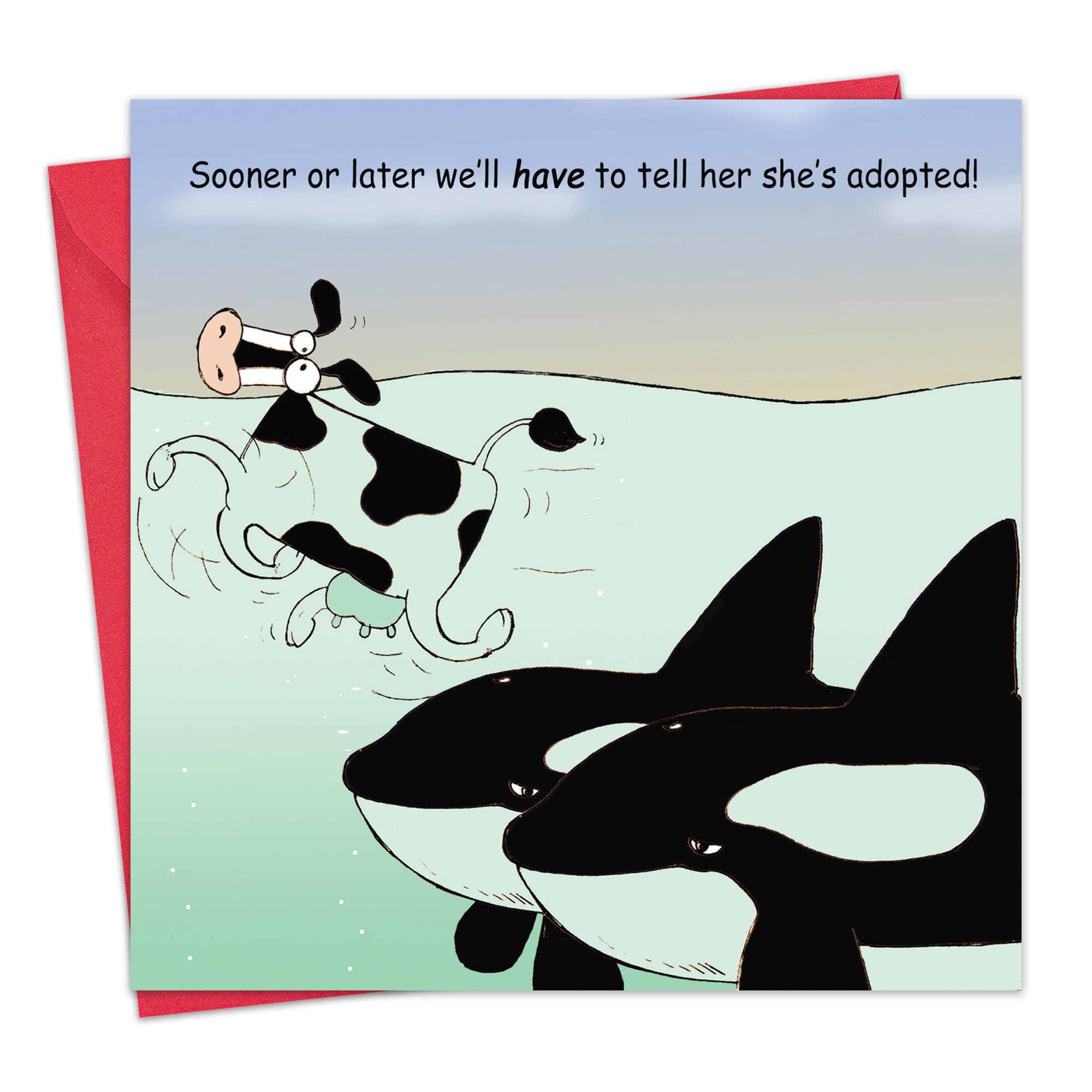 Twizler Green|Black|White Funny Card With Whales - Blank Card - Happy Birthday Card – Humour Card – Anniversary Card – Good Luck Card – Congratulations Card – New Baby Card – Fathers Day Card – Mothers Day Card