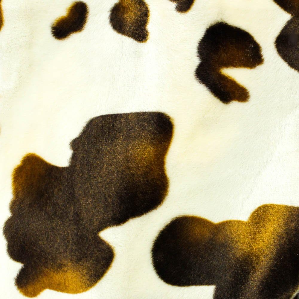 Cow Tan Small Velboa Faux Fur Animal Short Pile Fabric – Sold By The Yard (FB)