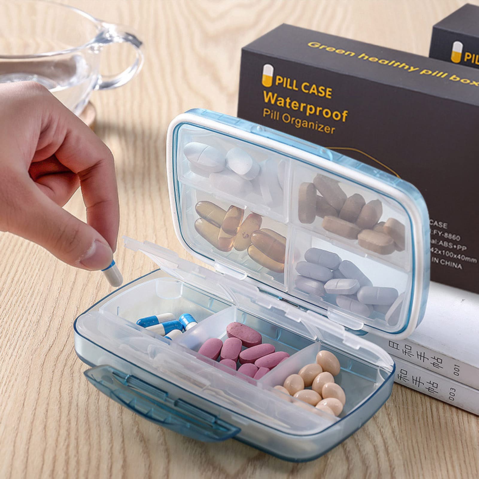 3 pastilleros portátiles pequeños de 7 días semanales de viaje organizador de pastillas de bolsillo portátil dispensador de pastillero para bolsillo de monedero compartimentos de uso contenedor caja