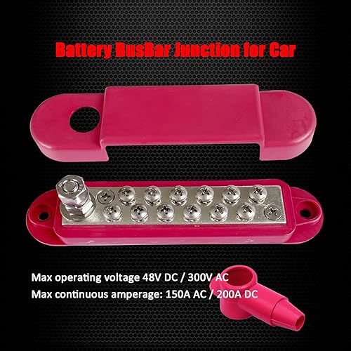 Miniatura 6 de Ampper - Barra de autobús de 12 terminales, bloque de distribución de tierra de latón niquelado de 5.3 pulgadas, conexión de barra colectora de