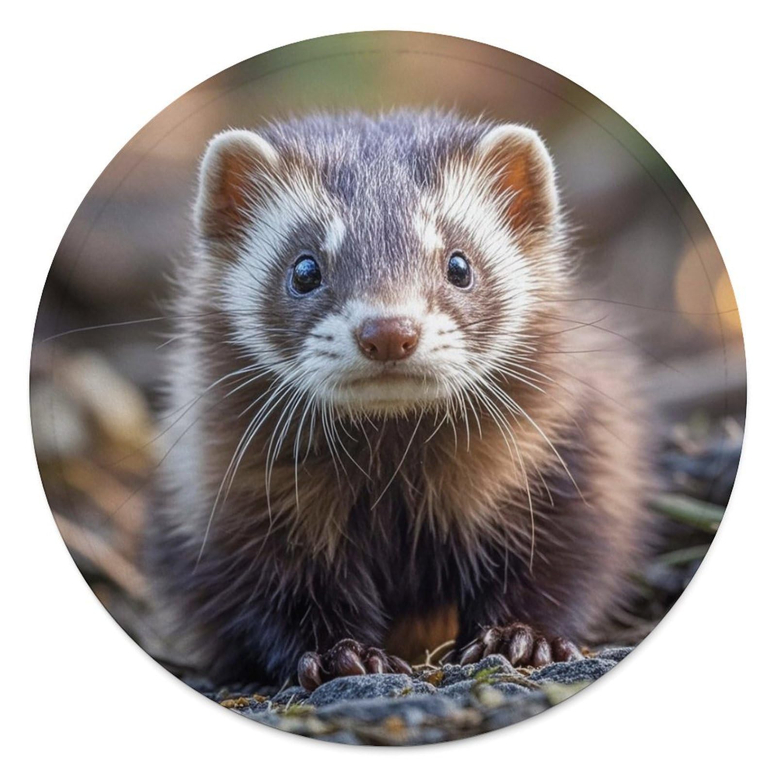 Couverture ronde furet en peluche douce pour Noël