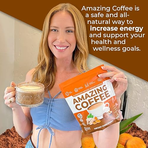 Miniatura 4 de Superfoods Company Amazing Coffee - Tostado francés instantáneo  Hongos adaptogénicos, superalimentos infundidos - Energía, enfoque, digestión,
