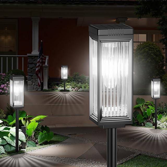 ELECLINK Solar Pathway Lights Outdoor 8 Pack Upgraded Solar Lights Outdoor Waterproof Bright Up to 15 Hrs Auto