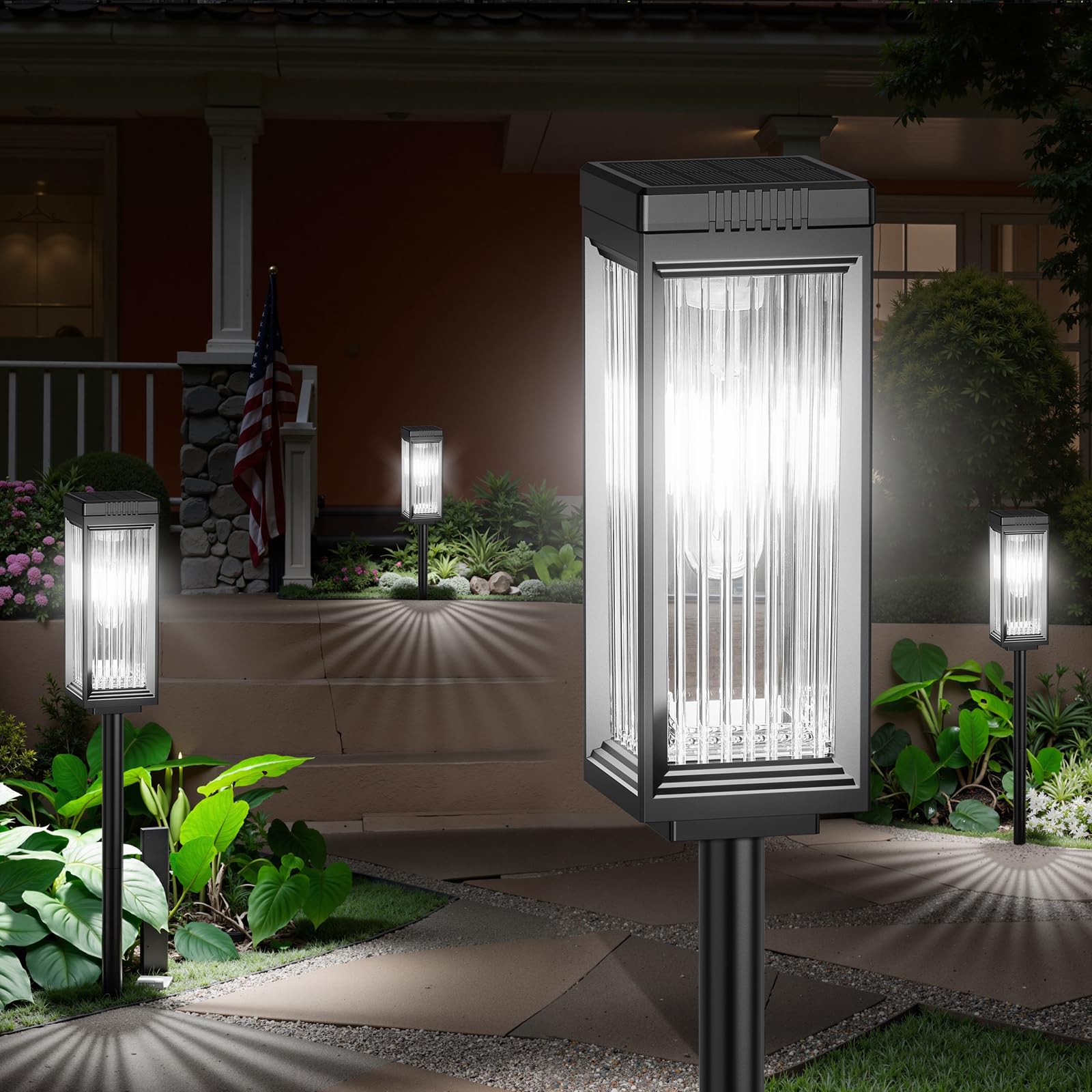 ELECLINK Solar Pathway Lights Outdoor 8 Pack Upgraded Solar Lights Outdoor Waterproof Bright Up to 15 Hrs Auto