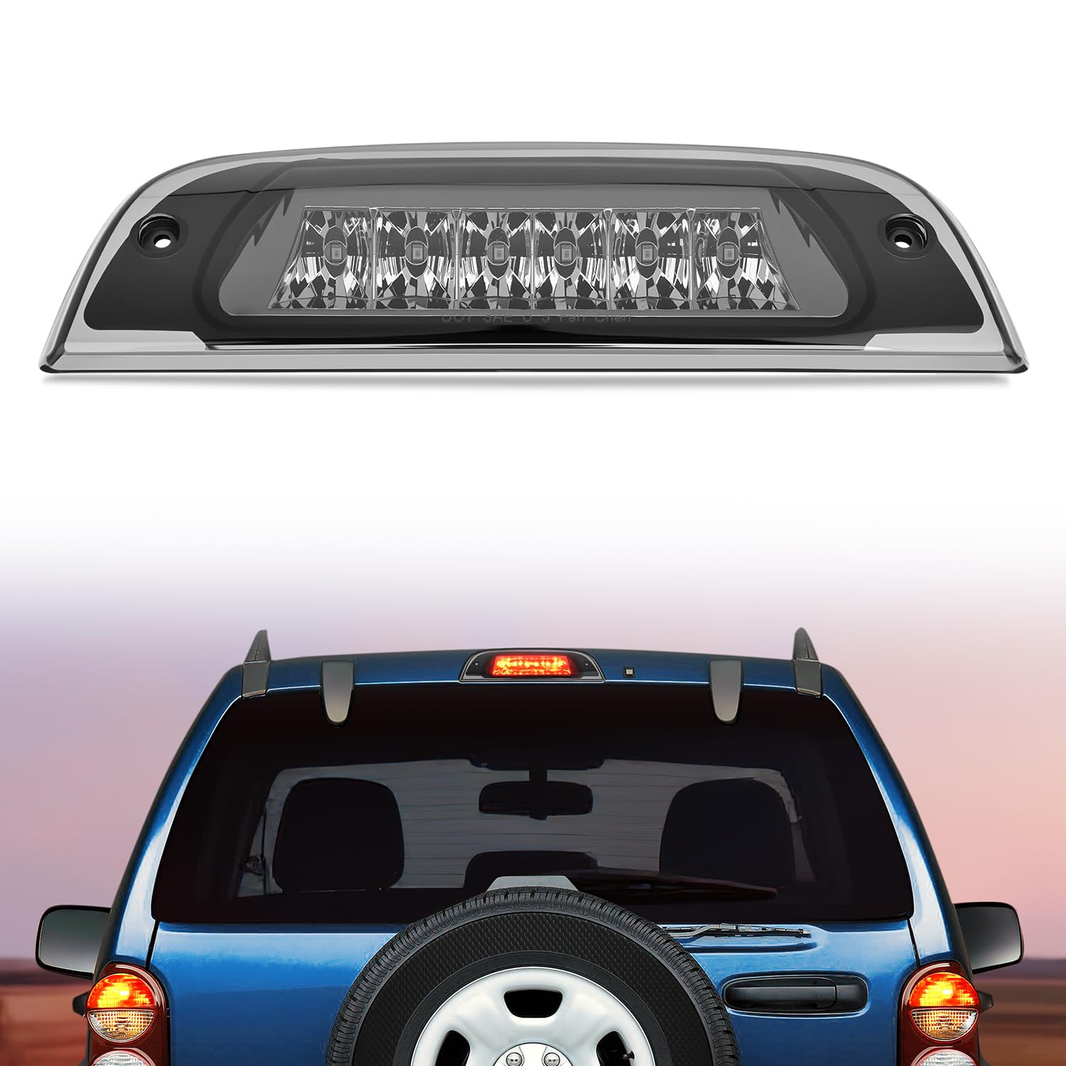 Nilight Third Brake Light for Jeep Liberty 2002 2003 2004 2005 2006 2007