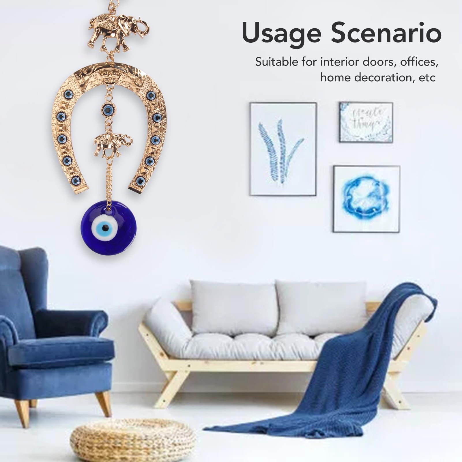 wanddecoratie boze oog 7cm aan touw | BOZE OOG artikelen | Goretti