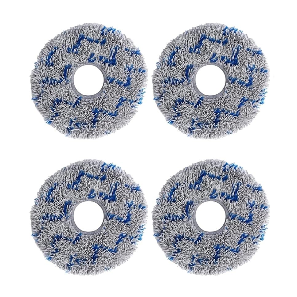 Replacement Accesories for Ecovacs X1 Omni and T10 Omni Turbo Robot Vacuum Cleaners (4 Mop Cloths)