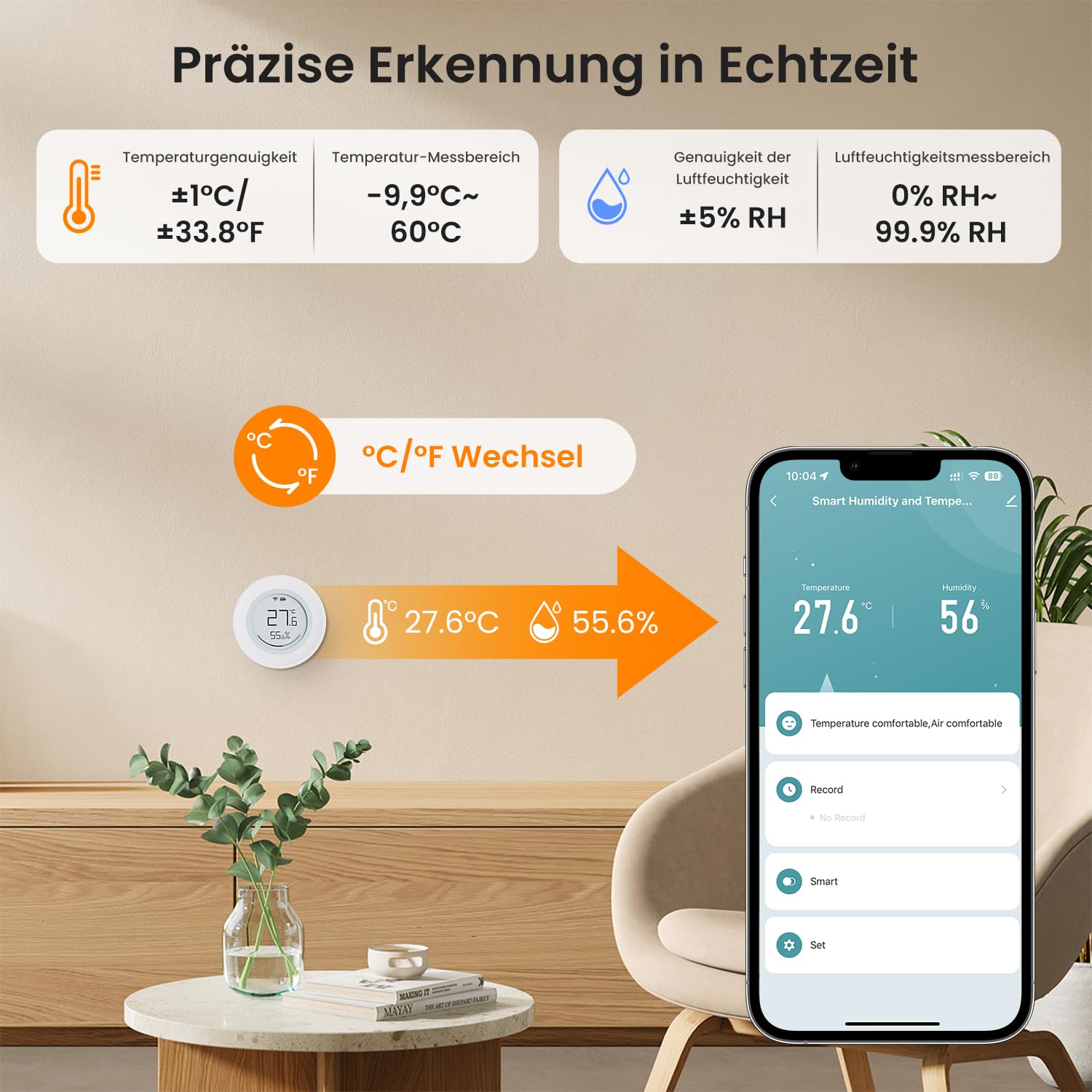 AVATTO Zigbee Smart Sensor de temperatura y humedad para interiores, pantalla de tinta electrónica, termómetro digital, higrómetro compatible con Alexa Google Home MQTT Home Assistant | Requiere