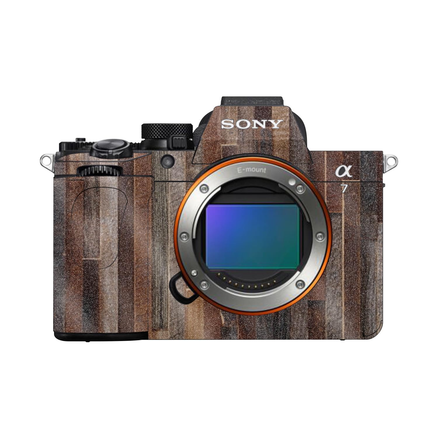 Glossy Glitter Camera Skin Compatible with Sony Alpha A7 Mark V (2025) - Woody - Premium 3M Vinyl Protective Wrap Decal Cover - Easy to Apply | Crafted in the USA by MightySkins