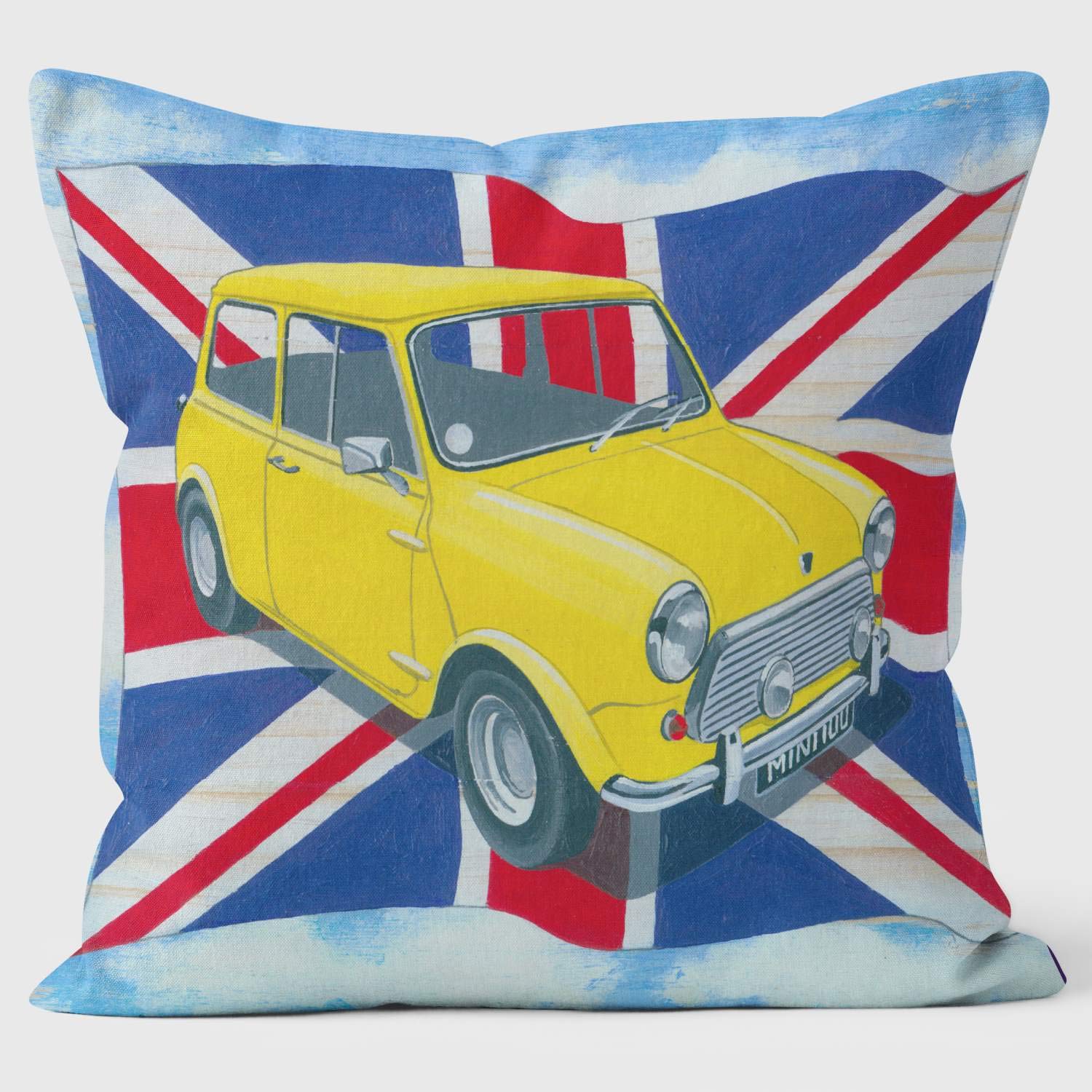 Classic British Mini Car Front - Martin Wiscombe - Art Print Cushion