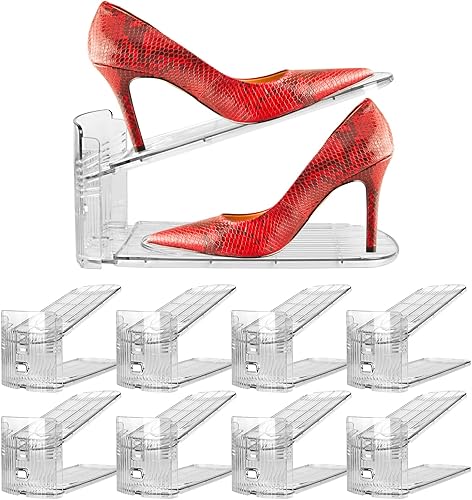 Organizador de ranuras para zapatos, apilador de zapatos estilo boutique para un par de zapatos, zapatero separable para organización del armario, 3