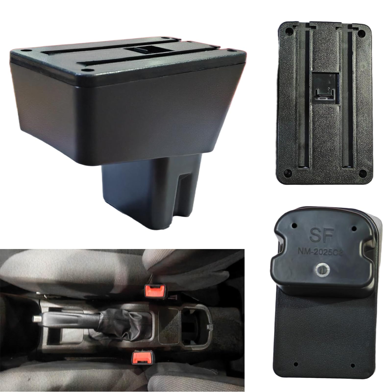 ZENVI Braccioli Compatible with Citroën C3 Braccioli 2024-2025 Console Centrale Organizer Immagazzinaggio Scatola Utilizzabile Per Autisti Supporto Gomito (Stile Fibra Carbonio)