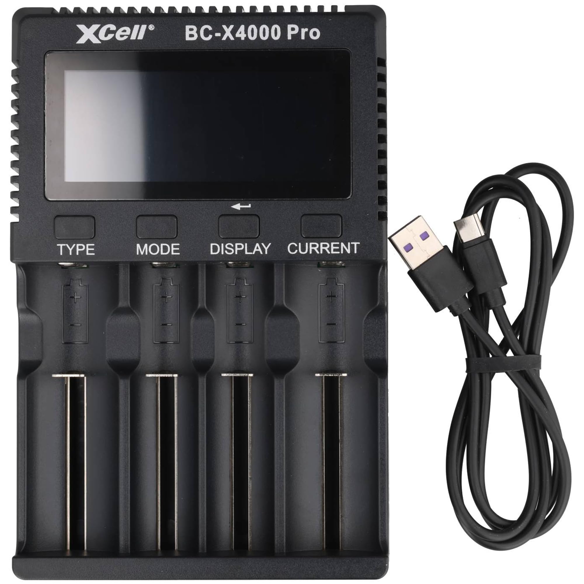 XCell Chargeur rapide LiFePO4, LiIon, NiCd, NiMH 10440, 14500, 16340, 16650, 17500, 18350, 18490, 18500, 18650, 20650,