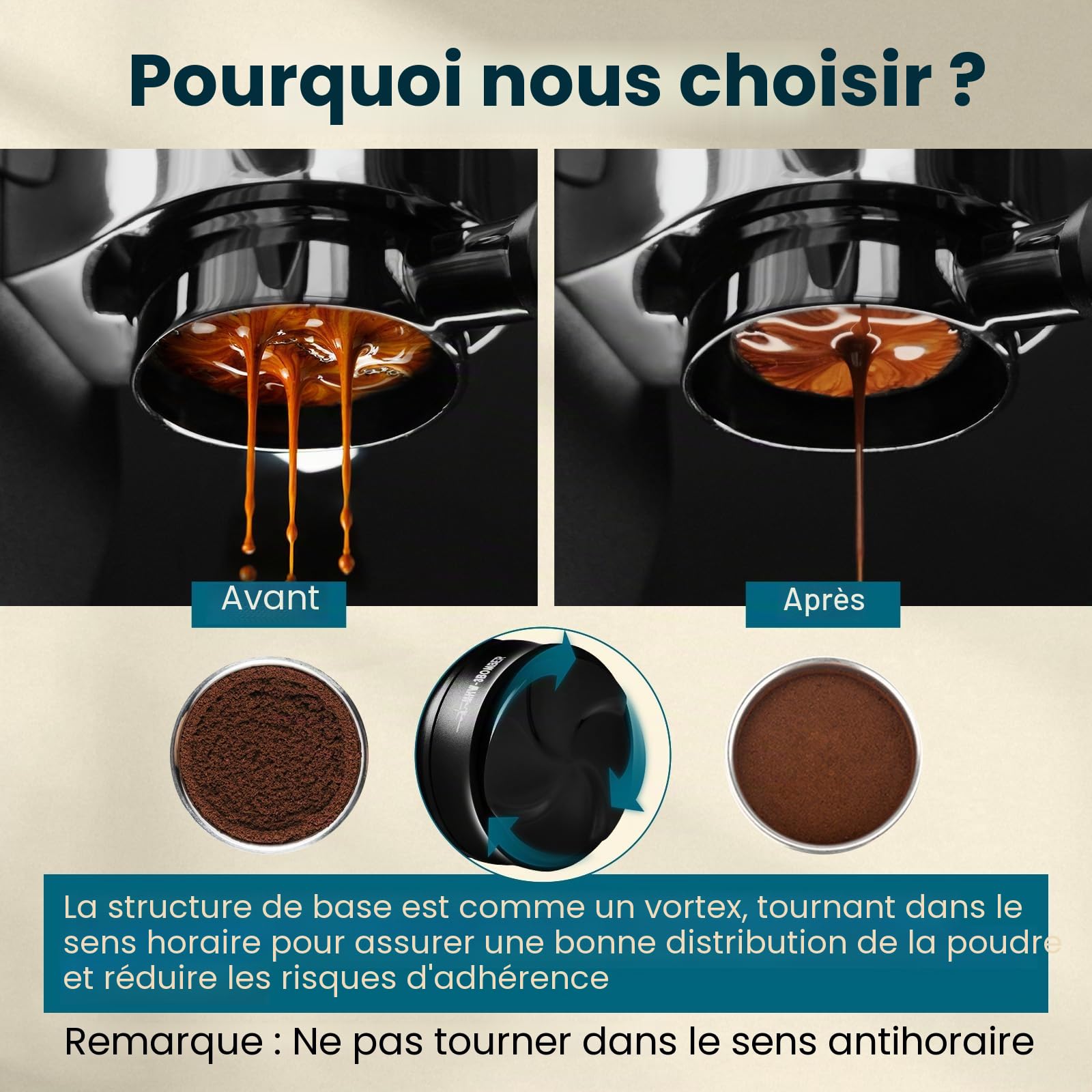 MHW-3BOMBER Astra Distributeur de Café 51mm, Outil Espresso à Gravité avec Hauteur Adaptative, Leveler pour Porte-Filtres 51mm, Outil Précis de Barista pour une Extraction Parfaite, Modèle T7019-OS