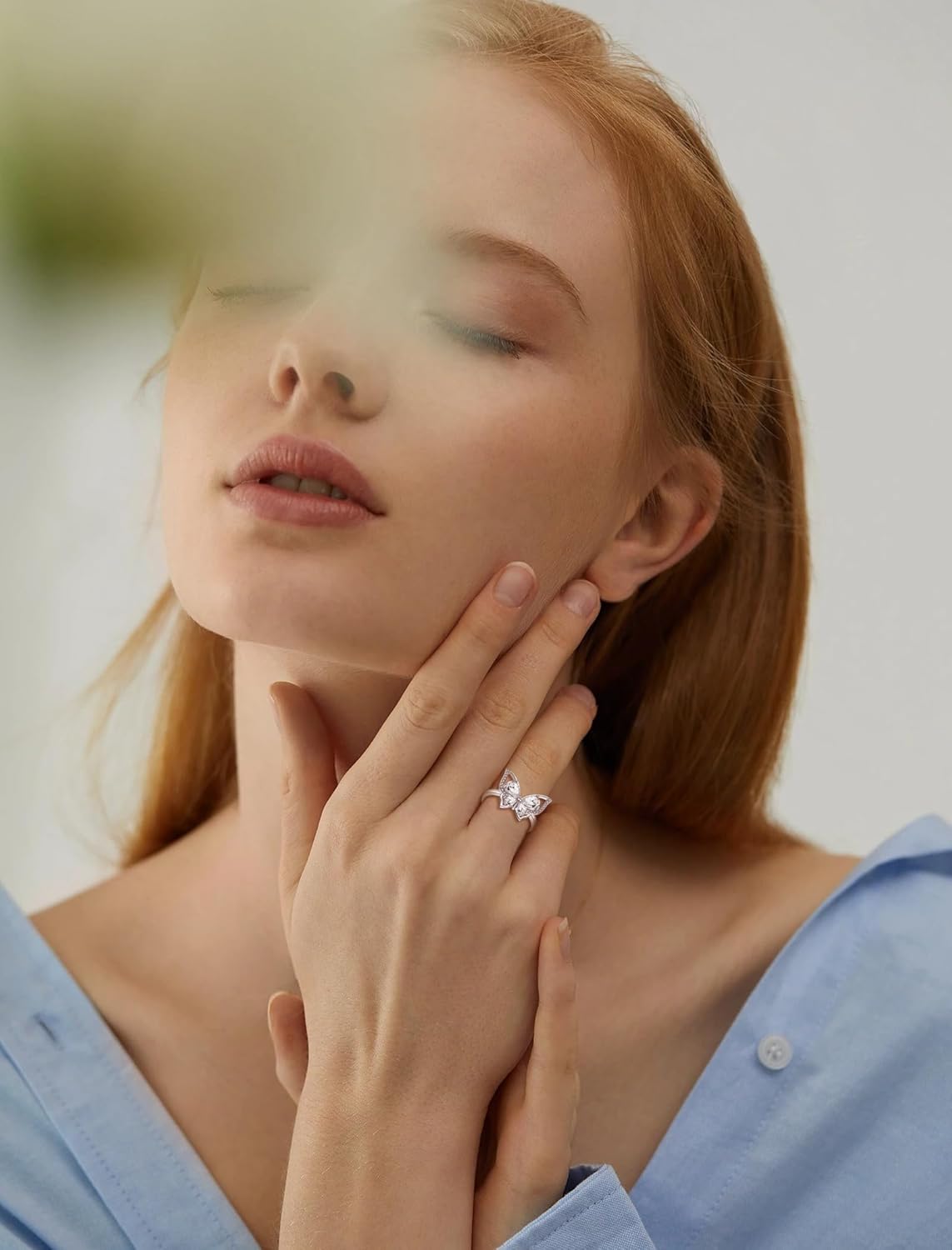 YL Butterfly Rings 925 Sterling Silver Simple Ring Birthstone Statement Jewelry for Women - Image 2