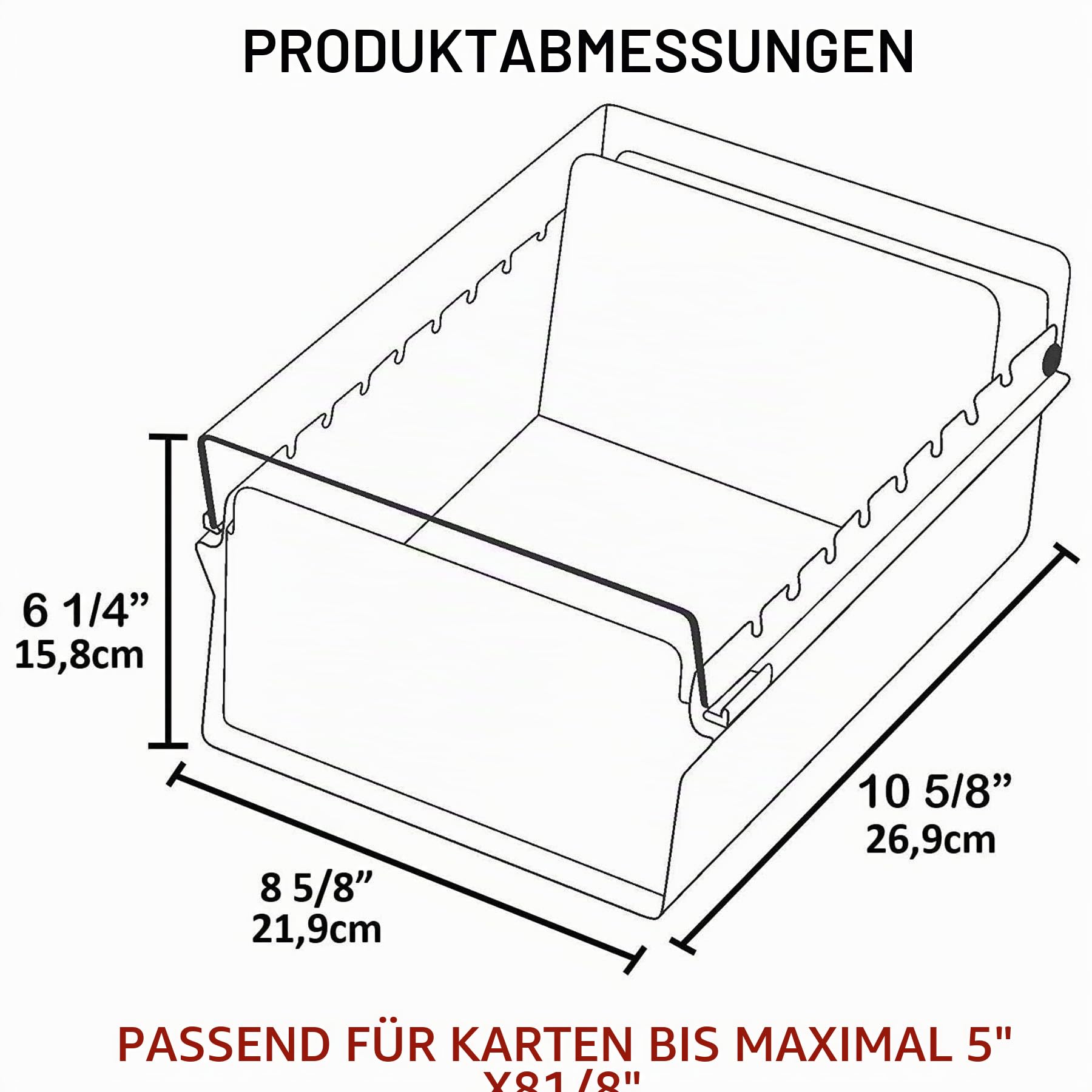 Acrimet 5" x 8" Karteikartenhalter Organizer mit Metallbasis, Robust (Inklusive AZ-Indexkarten und einem Kunststoff-Trenner) (Schwarze mit klarer Kunststoffdeckelabdeckung)
