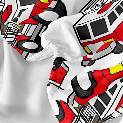 Miniatura 5 de CVHouse Juego de sábanas de camión de bomberos, tamaño individual, juegos de ropa de cama de caricaturas para niños y adolescentes, juegos de