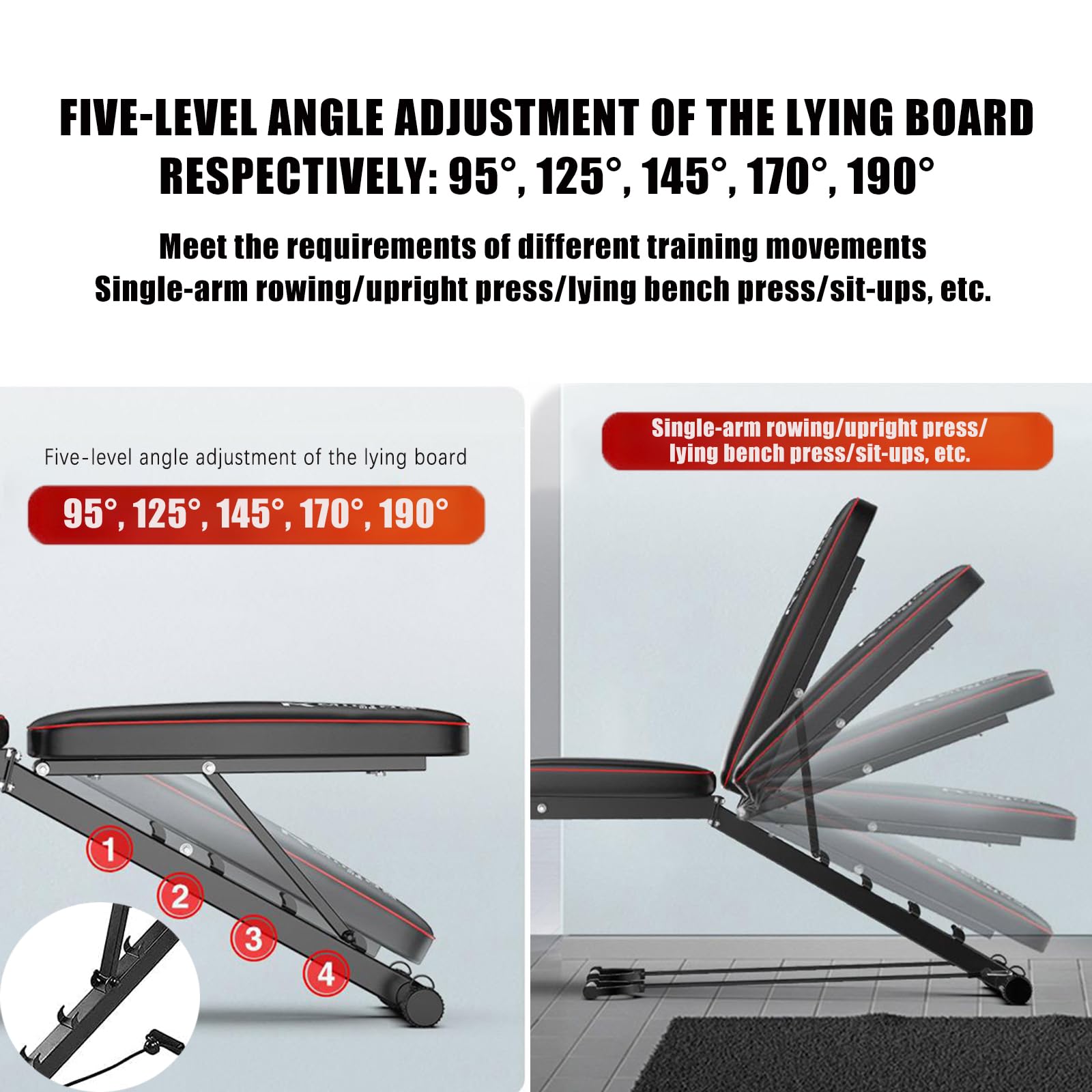 Banco Musculación，máquina De Gimnasio Ajustable，banco De Abdominales，maquina De Musculacion，Para Deporte En Casa，Capacidad De Carga: 200 Kg Black,162 * 118 * 48CM