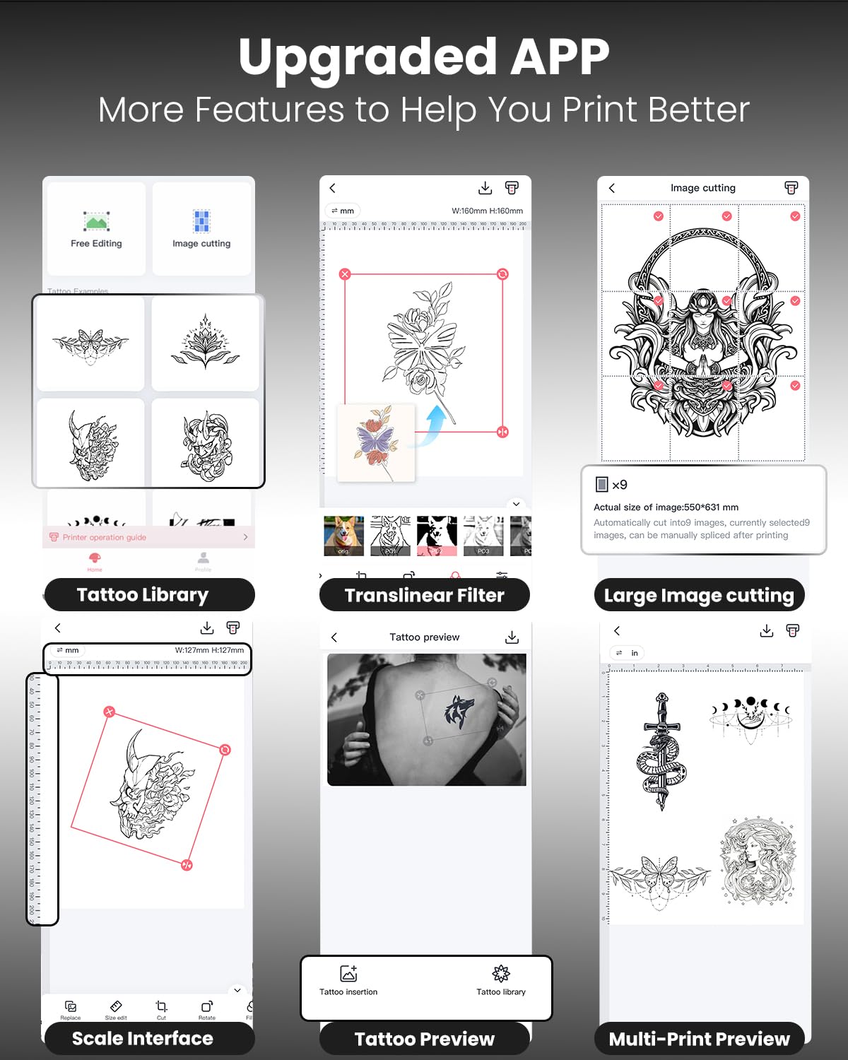 Phomemo Termocopiadora Tattoo, TP88 Impresora Termica Tattoo, A4 Impresora de Tatuajes Portatil, Stencil Tattoo Printer con 10 Hojas de Papels Transfer Tattoo para Smartphone, Tablet PC