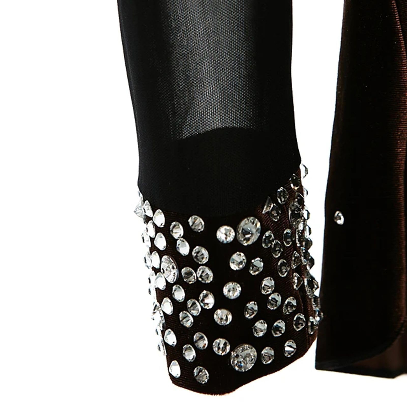Robe de patinage artistique pour femme avec strass noirs