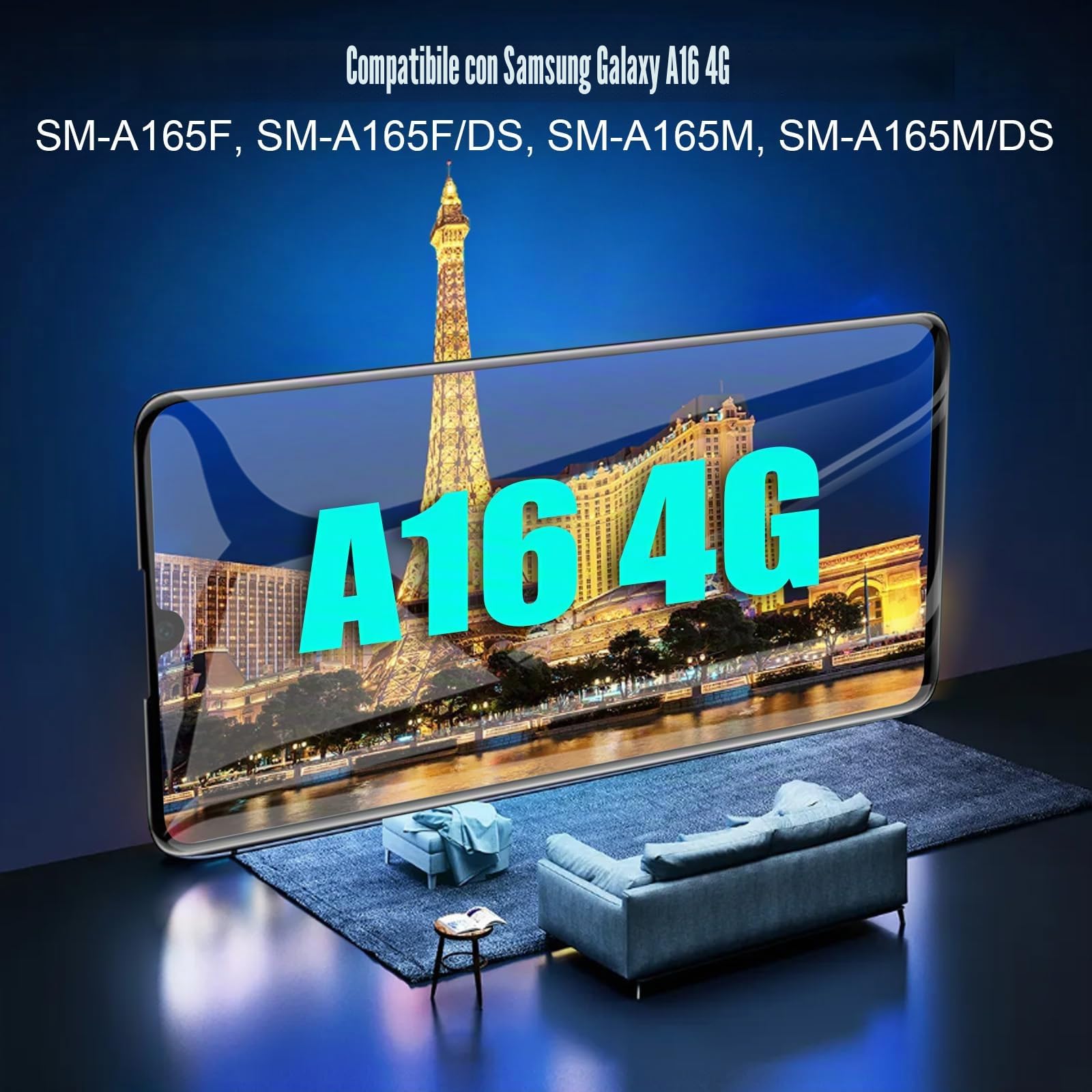 DTD Schermo per Samsung Galaxy A16 4G A165F/A165M LCD Sostituzione dello Schermo Digitizer Touch Screen Montato Ricambio con Strumenti (nero con Telaio)