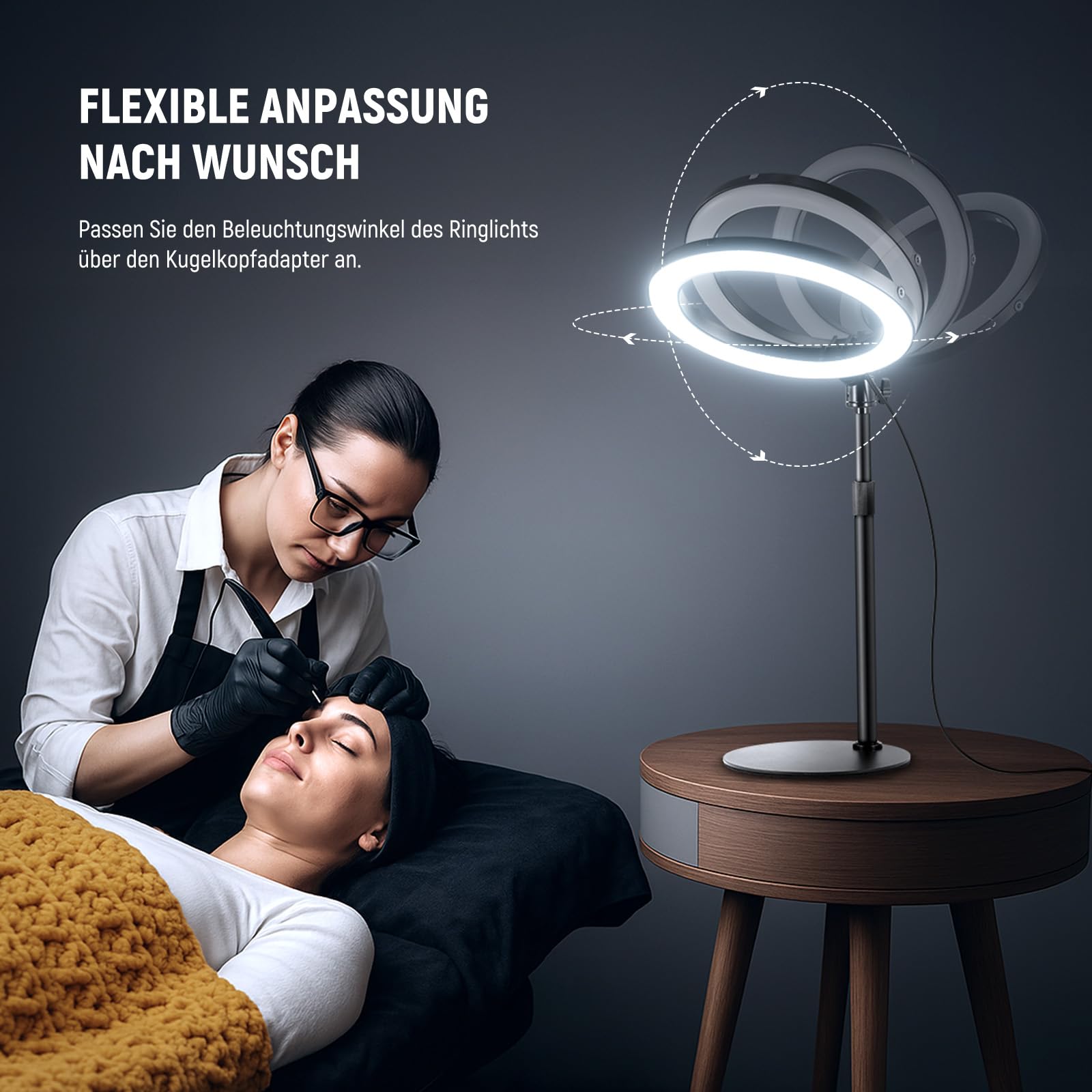 NEEWER 12" 24W Hochleistungs Desktop Ringlicht mit Stativ/Handyhalterung, LED Konferenz Selfie Licht für Videoanrufe, Make Up, Streaming, Vlogging, Zoom Meetings und Podcasts, RH12B
