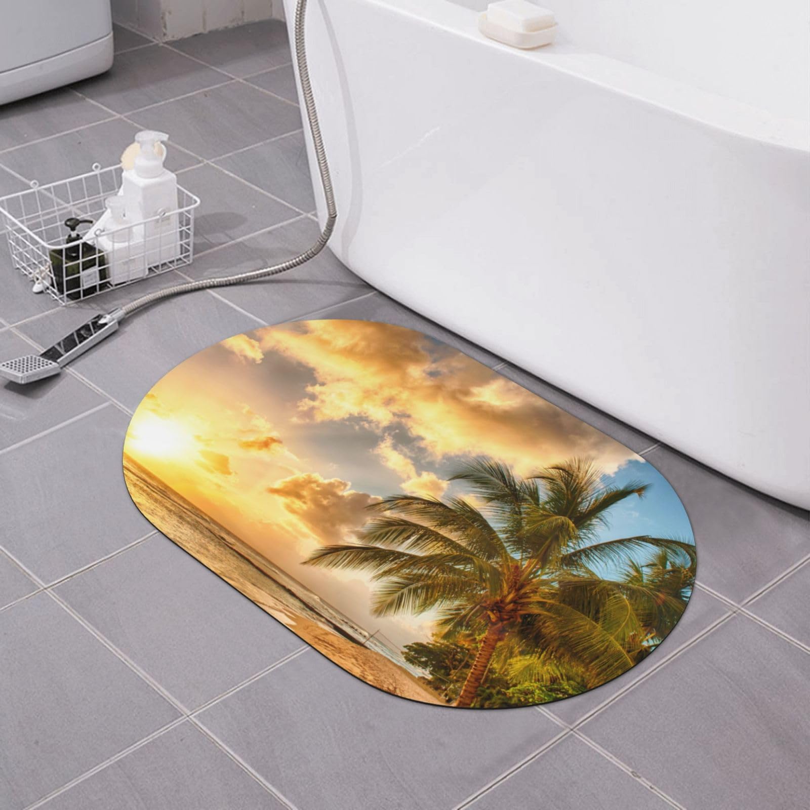 Tapis de bain séchage rapide antidérapant en terre de diatomée douce
