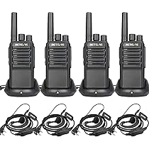 Retevis NR610 Walkie Talkie, AI Cancellazione del Rumore, VOX Walkie Talkie con Auricolari, PMR446, 1200mAh Ricetrasmittenti Professionali Ricaricabili USB-C per Ristorante (4 Pezzi, Nero)