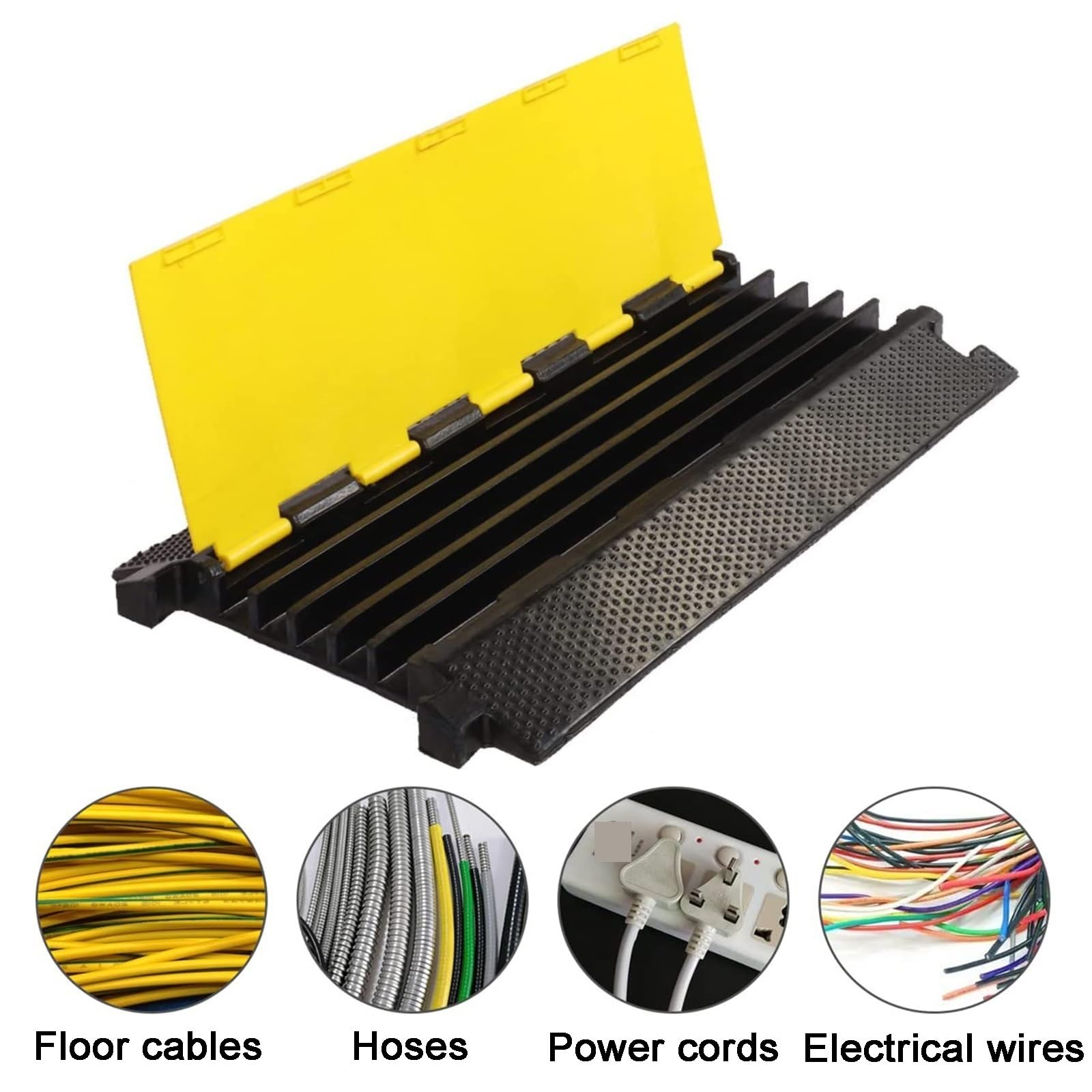 Pasacables Suelo de 5 Canales Protector Cable de 22046 Libras para Cables con Cubierta Superior Abatible para Hormigón