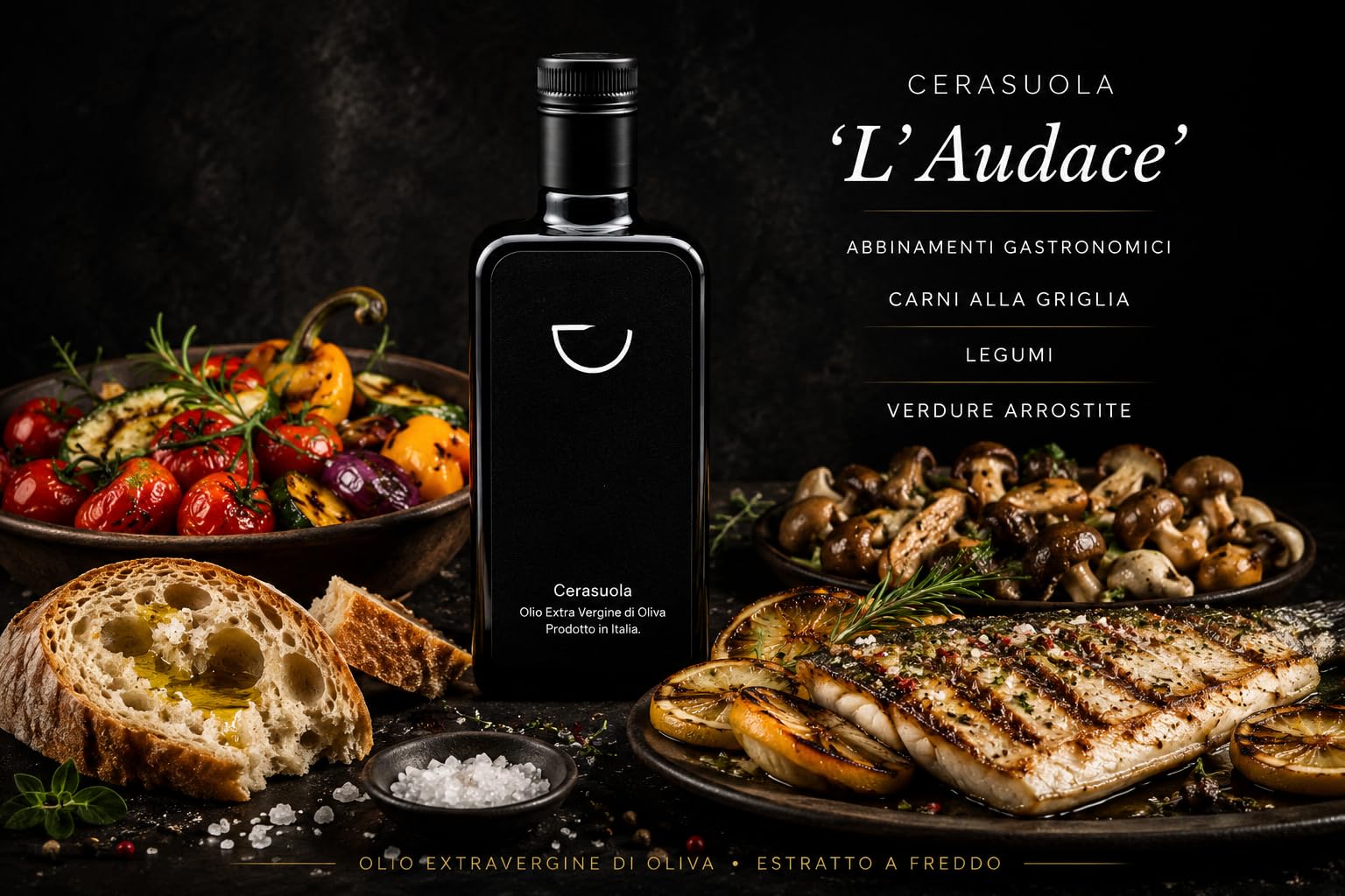 Nourish Me - Cerasuola ' L'Audace' Olio Extravergine di Oliva Italiano. Estratto a Freddo. Alto Contenuto Fenolico (500 ml)