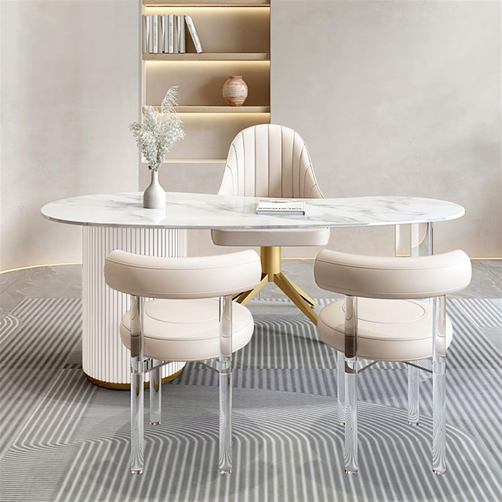 Biurko komputerowe Lekkie luksusowe biurko komputerowe stół roboczy akrylowy płyta skalna designerskie salon kosmetyczny konsultacyjny zawieszenie Stacje robocze(200 * 70 * 75cm)