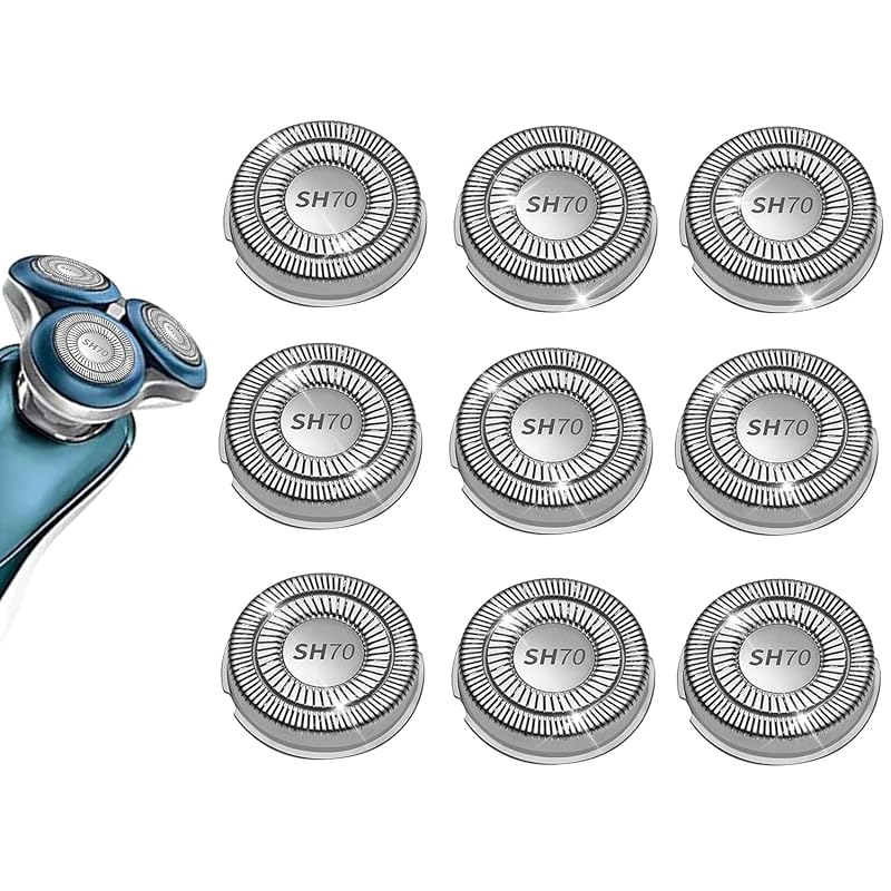 Cabeças de reposição SH70/71 com lâminas duplas para barbeadores Philips Norelco Series 7000, Pacote com 9