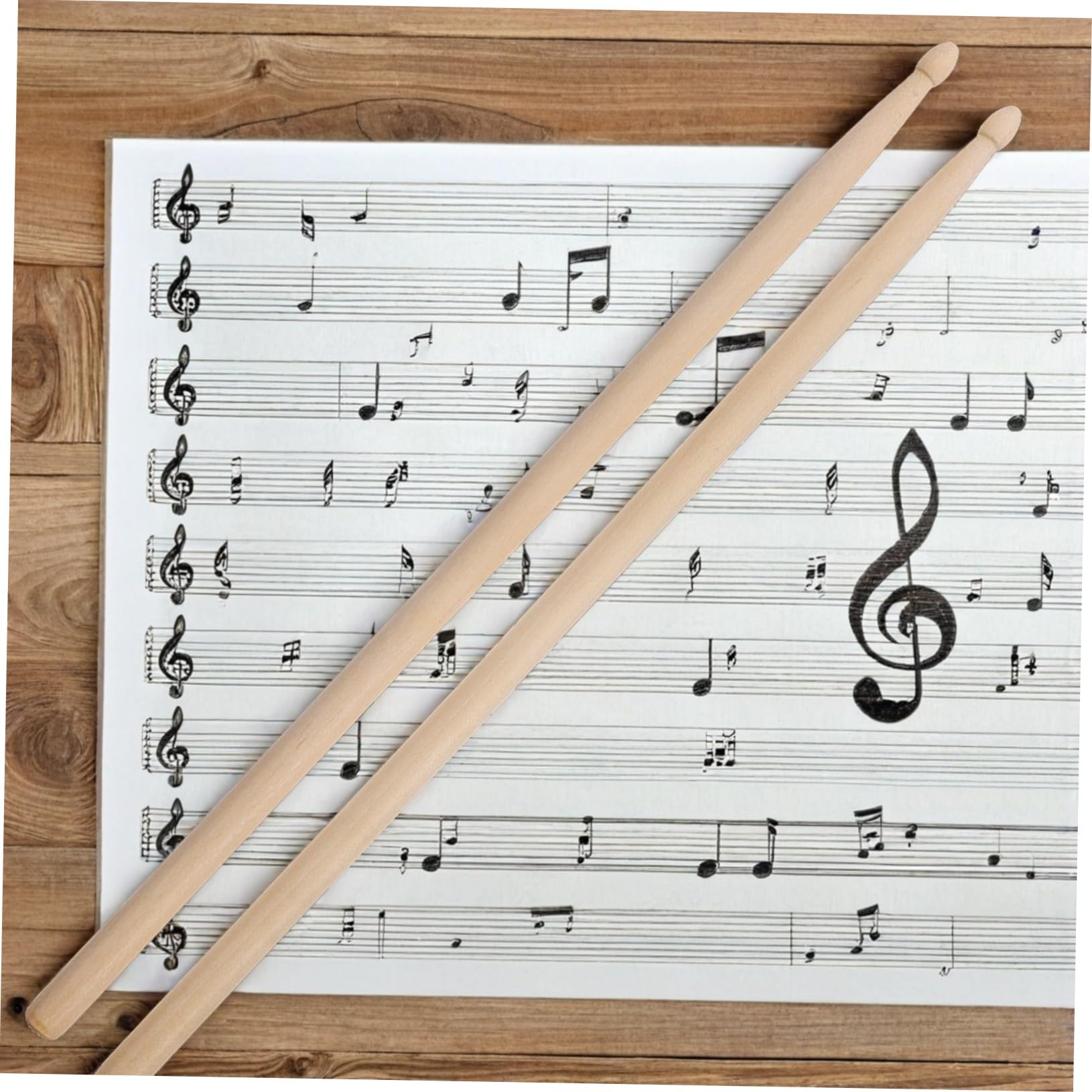 5a Holz Drumsticks, 12 Paar, Beige, für Anfänger und Profis | Ausgewogenes Design, Vielseitig Einsetzbar, für Bands und Home Gatherings, Komfortabler Griff