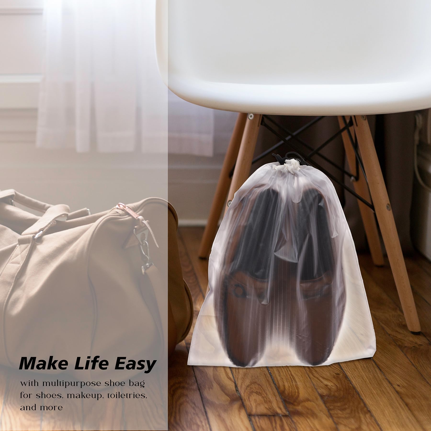Kuber Industries Funda para zapatos | Bolsas de almacenamiento de zapatos de viaje | Bolsas de almacenamiento de PVC | Funda de zapatos con cordón | Organizador de almacenamiento de zapatos