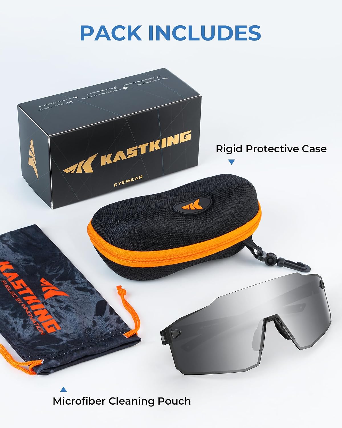 KastKing Etowah Polarized Sports Fishing Sunglasses, With PuriVex Protective Lens Coating, Rimless Wrap Design, Men Women
