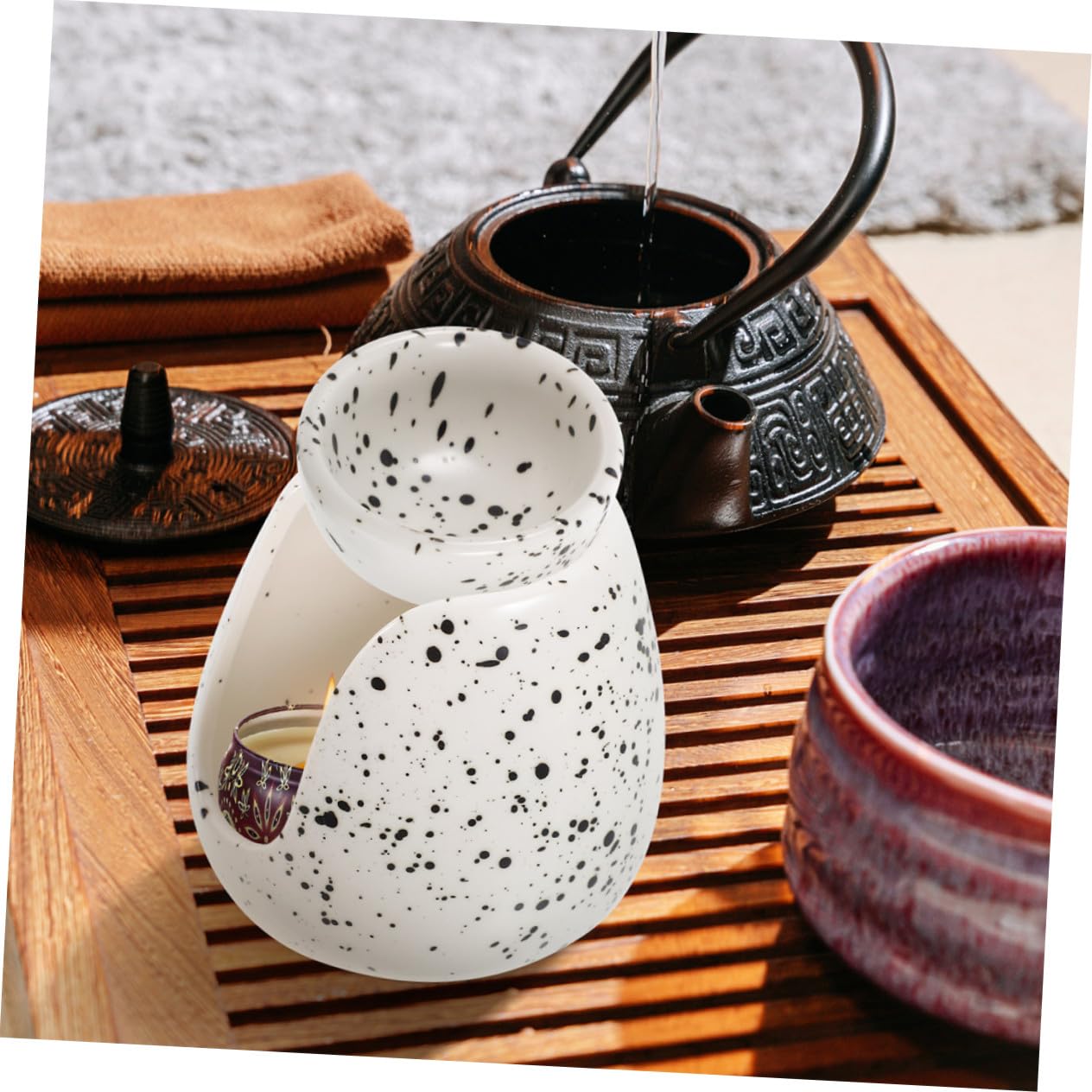 Alipis 2 Piezas Quemador de Aroma de Cerámica Difusor de Aceites Esenciales para Dormitorio Estilo Nórdico Unidades Esencial