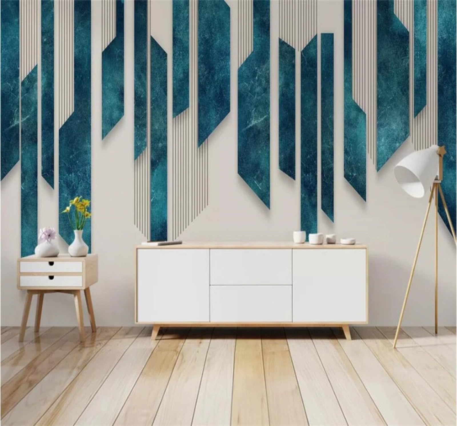Wallpaper-3D-Xlm 400Cm×280Cm(B×H) Abstract Minimalist Irregular Geometric Distinctive 3D Wallpaper Easy Install Feature Office Living Room Sofa Bedroom Tv Background Wall Decoration-400Cm×280Cm