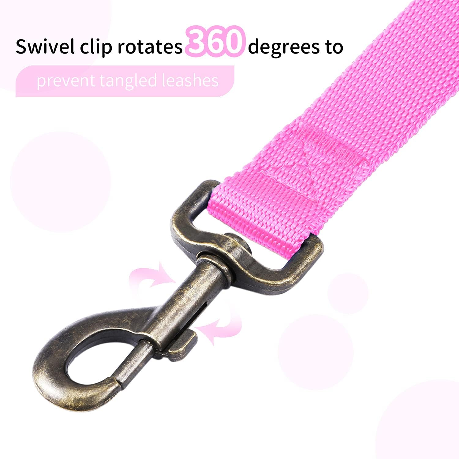 HIKISS Long Dog Leash Obedience Recall Training Agility Lead with Thickening Material for Large Dog - 15ft 20ft 30ft 50ft 100ft Training Leash(Pink 100ft)
