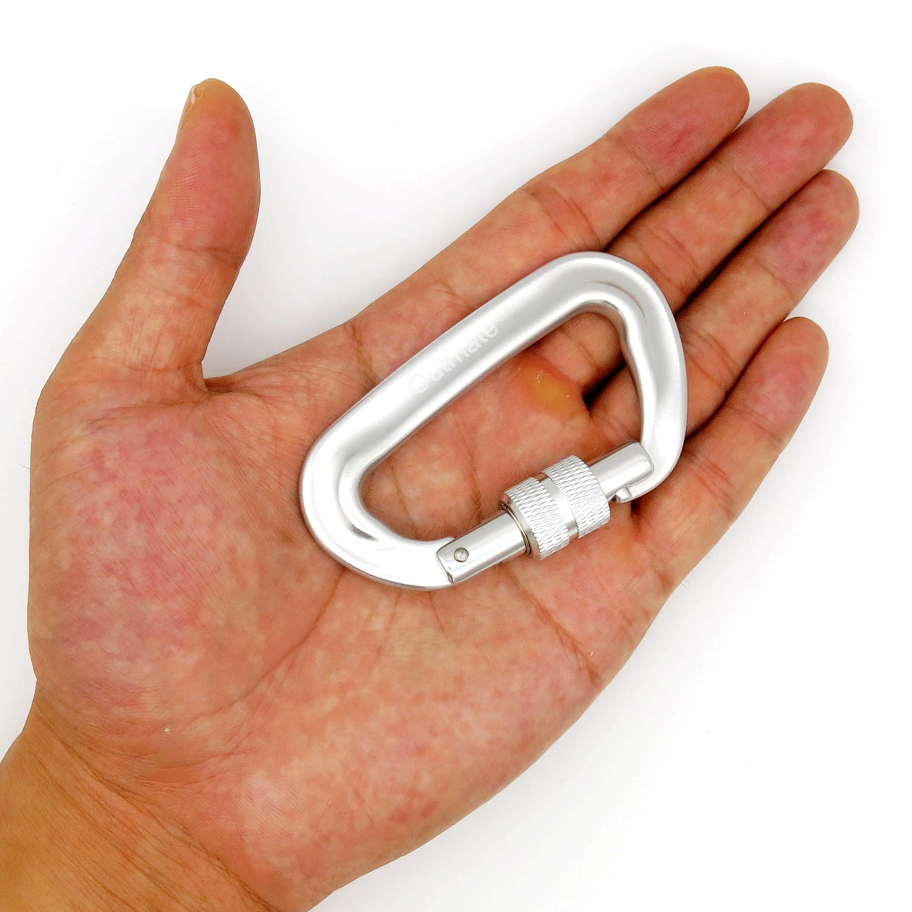 Clips de mosquetón resistentes de 12 kN, mosquetones de aleación de aluminio duraderos y ligeros para senderismo, camping, llaveros, correas de perro, hamacas y más (puerta de tornillo, 2
