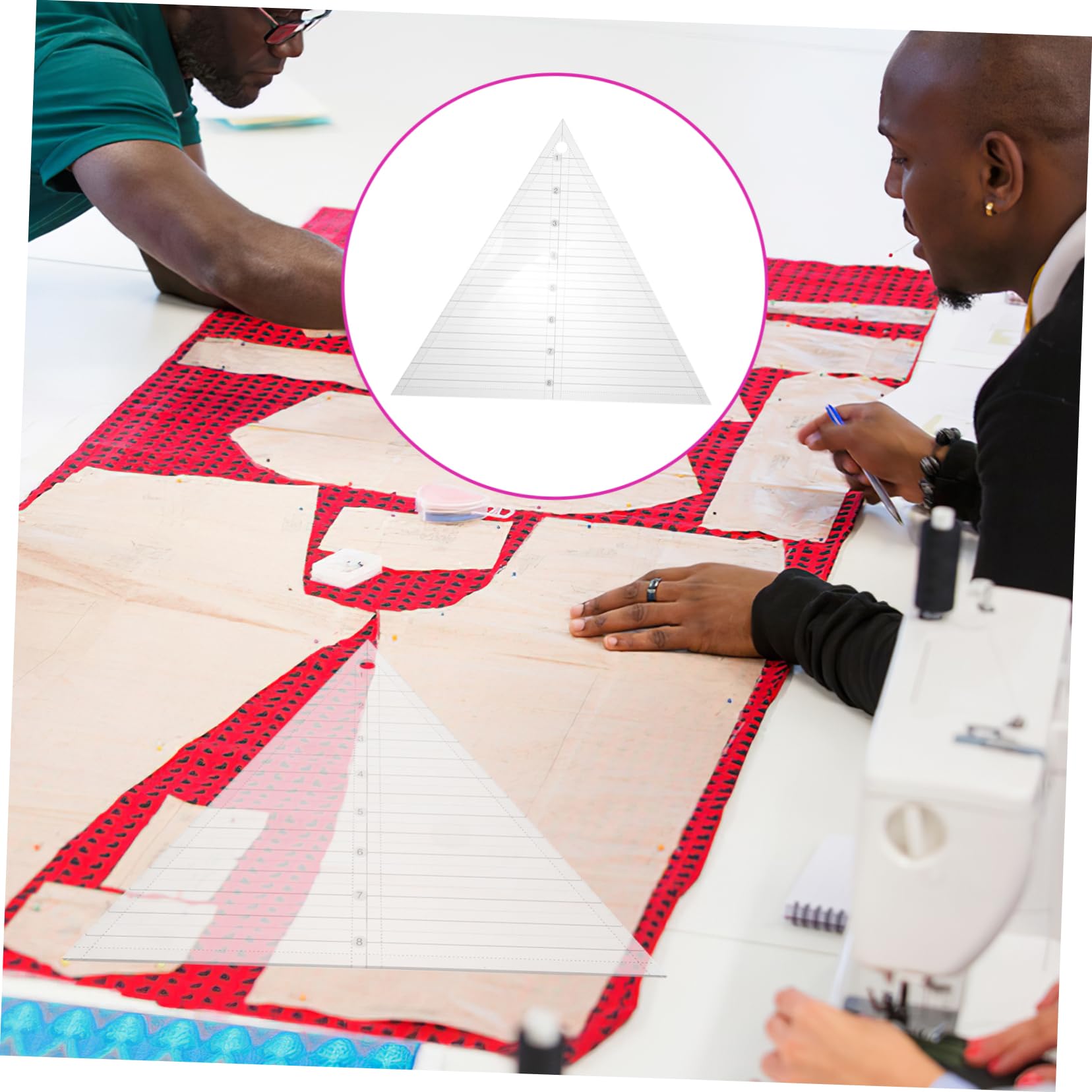 Uonlytech 3 Stück Quiltlineal-Vorlage Schneiden Quilter gesteppt Quiltschablonen geformt Quiltlineal aus Stoff Quilten quadratisches Lineal Näh-Patchwork-Lineal Dreieck Quilt Lineal Acryl