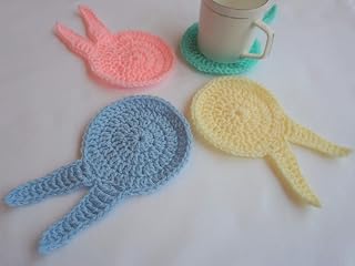 Set of 4 Bunny crochet coasters, Handmade Coasters, Easter gift, Festive Coasters, Bunny coaster, Table decor, gift for Rabbit lover