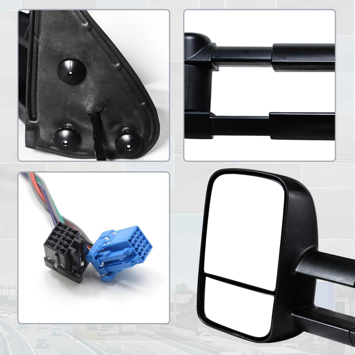 Towing Mirrors Compatible with 2003-2007 Chevy Silverado GMC Sierra 1500 2500 HD 3500 View Mirrors Tahoe Suburban Avalanche Yukon Power Heated with Arrow Turn Signal Light LH RH