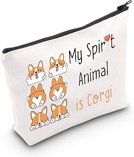 CMNIM Corgi Makeup Bag My Spirit Corgi Gifts for Corgi Lovers Cosmetic Zipper Pouch Bag for Dogs Owner Corgi Mom Gifts (Spirit Corgi Dog Cosmetic Bag)